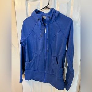 Athleta Blue Zip Up Hooded Sweatshirt Hoodie